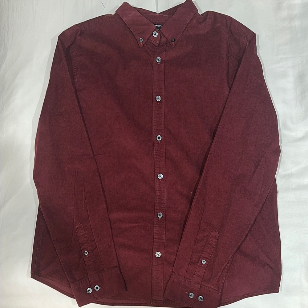 Express Men's Burgundy Shirt